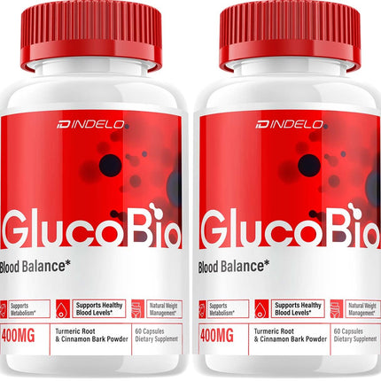 Gluco Bio Healthy Vitamin Capsules, GlucoBio Advanced Supplement, All Natural Formula to Maintain Healthy Levels, Maximum Strength Daily Formula, Gluco Bio Pills Reviews (2 Pack - 120 Capsules)
