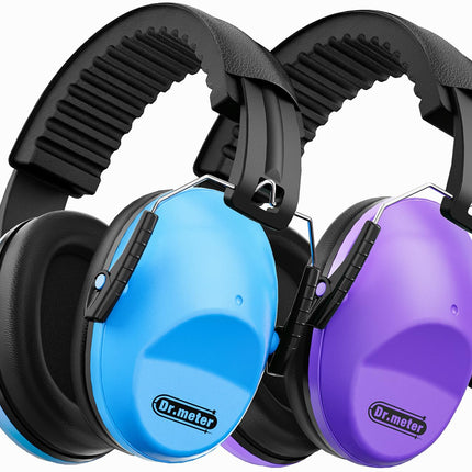 Dr.meter Noise Cancelling Headphones for Kids Adults 2 PACK, SNR27.4 Ear Protection Kids Ear Muffs, Adjustable Earmuffs for Monster Jams, Sensory Autism, Concerts, Fireworks