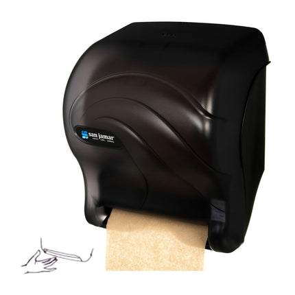 San Jamar Ocean Essence Tear-N-Dry Paper Towel Dispenser, Storage Solution for Bathroom and Kitchen, 14.44" x 11.75" x 9.13", 1 Count, Black Pearl