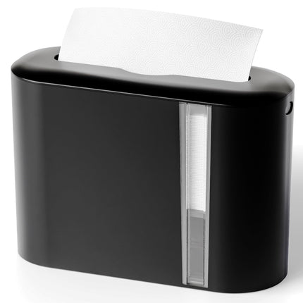 Yieach Touchless Paper Towel Dispenser for Countertop,Home,Bathroom and Kitchen,Black Commercial Multifold Paper Towel Dispenser for Z-fold,Folded,Trifold,Napkin,C fold,Tri Fold Hand Towels Holder