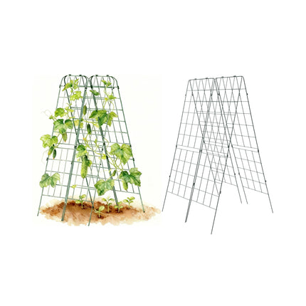 Vego Garden A-Frame Trellis Cucumber Cage for Garden & Pots, Rust-Resistant Tomato Stakes Heavy Gauge Plant Cage Trellis Support for Climbing Vegetables Plants 2 Pack