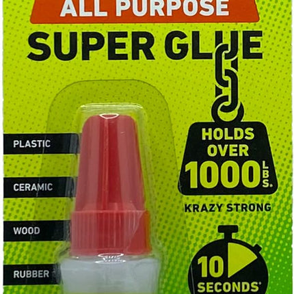 Krazy Glue All Purpose Brush-On Superglue, Quick Dry, No-Clog Adhesive (5g)
