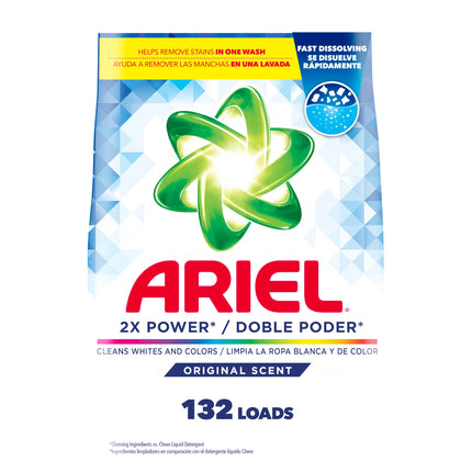 Ariel Powder Laundry Detergent, Original Scent, 211 oz, 132 Loads