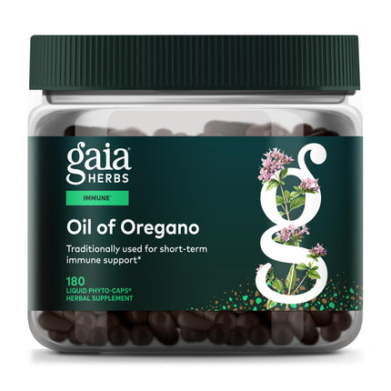 Gaia Herbs Oil of Oregano - Immune & Antioxidant Support Supplement - with Oregano Oil, Carvacrol & Thymol* - 180 Vegan Liquid Phyto-Caps (180 Servings)