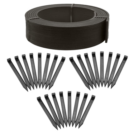 EasyFlex 4-Inch Composite Landscape Edging Kit, 40-Foot, Black