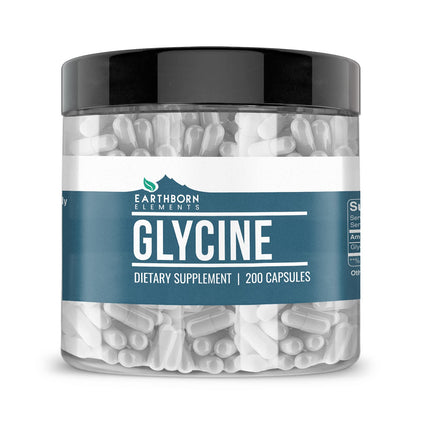 Earthborn Elements Glycine 200 Capsules, Pure & Undiluted, No Additives