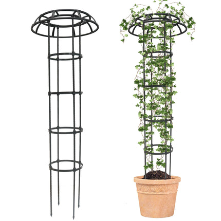 Quibbay Garden Trellis for Climbing Plants Outdoor, 65 Inch Mushroom Top Trellis for Climbing Plants, Plant Trellis Support for Potted Plants Climbing Vine Rose Clematis Vegetable Trellis, 2 Pack