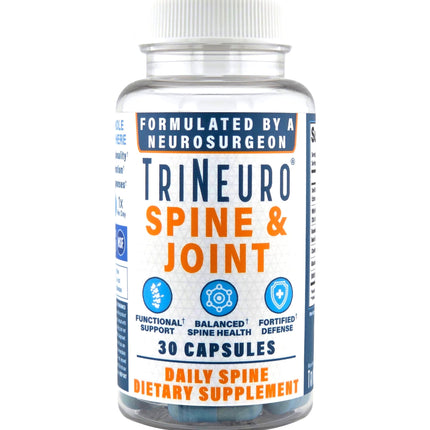 TriNeuro Daily Spine & Joint Supplement - NSF Certified - Neurosurgeon Formulated to Support Joint Health & Balance Functional Longevity - Devils Claw, Chondroitin, Glucosamine - 30 Capsules