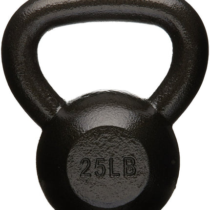 Amazon Basics Cast Iron Kettlebell for Strength Training, Wide Handle, 25 Pounds, Black