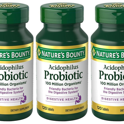 Nature's Bounty Acidophilus Probiotic , 120 Count (Pack of 3)