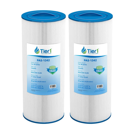 Tier1 Spa Filter Cartridge Replacement for Jacuzzi J300 & J400 – 2 Pack | Compatible with 6541-383, PJW60TL-OT-F2S, 6CH-961 | 15-1/2" x 6-3/4" | Trilobal Fabric | Washable & Reusable | High Flow