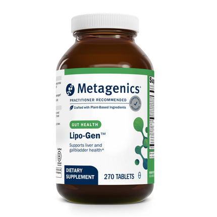 Metagenics Lipo-Gen - Lipotropic Liver & Gallbladder Support Supplement* - with Vitamin B12, Choline, Inositol & Artichoke Extract - Supports Fat Metabolism & Detoxification* - 270 Tablets