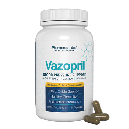 Vazopril Blood Pressure Support - Vitamin Supplement for Healthy Heart & Blood Circulation - Beet Root, Hawthorn Berry, Garlic, Hibiscus, Olive Leaf & Grape Seed Extract - 90 Capsules
