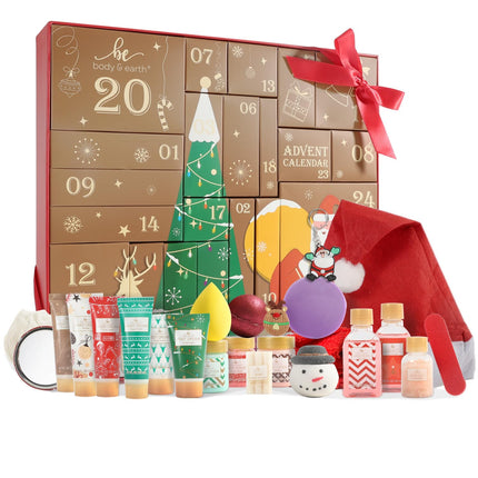Advent Calendar 2026 BODY & EARTH Gifts for Women Christmas 24 Days of Beauty Countdown Calendar 24 PCS 2026 Skincare Advent Calendar for Adults