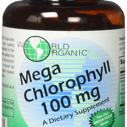 World Organics 100 mg Mega Chlorophyll, 120 Count
