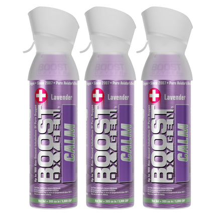 Boost Oxygen Medium Calm Lavender Aroma 5L Canister | Respiratory Support for Aerobic Recovery, Altitude, Performance & Health (3 Pack)