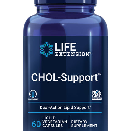 Life Extension CHOL-Support™, Helps Maintain Already Healthy Cholesterol, Heart Health, Artichoke Leaf Extract, Vitamin B5 pantethine, Gluten-Free, Non-GMO, Vegetarian, 60 Capsules