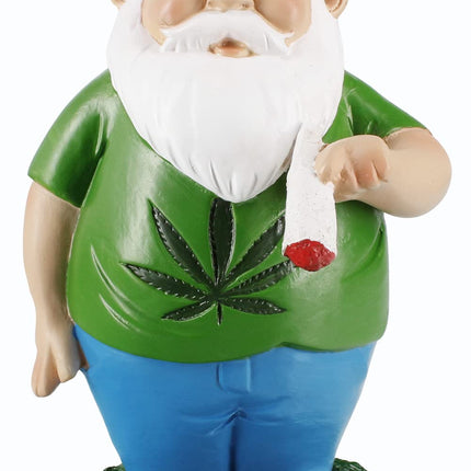 Gnometastic Hippie Smoking Gnome, 8.5in, Funny Garden Gnomes Statue Outdoor Decoration for Yard Lawn Ornament Weed Decor, Inappropriate Gifts & Stocking Stuffers for Men, Women, Adults