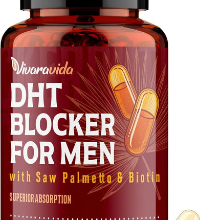 DHT Blocker for Men | Hair Growth Supplement with Saw Palmetto & Biotin - Hair Growth Vitamins - Hair Regrowth - Natural Hair Loss Supplements Liquid-Filled - Proprietary Herbal Blends (270 Capsules)