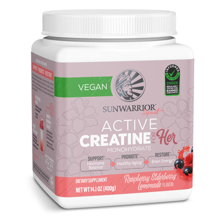 Sunwarrior Raspberry Elderflower Active Creatine Monohydrate for Her, 14.1 OZ