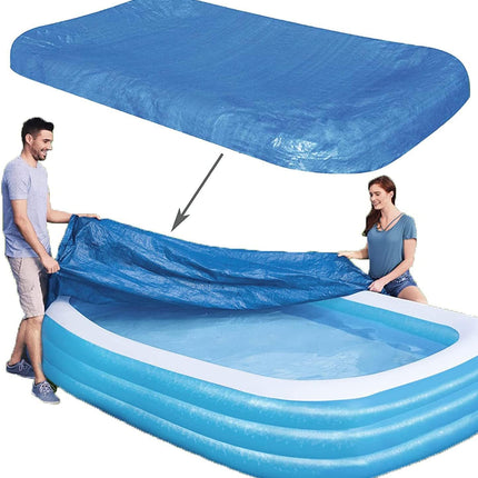 Rectangular Pool Cover, Fits 120 in x 72 in Inflatable Swimming Pool, Above Ground Pool Covers, Inflatable Pool Cover for Outdoor Paddling Family Pools (Swimming Pool Cover)