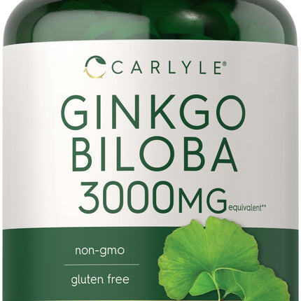 Carlyle Ginkgo Biloba | 400 Tablets | Non-GMO, Gluten Free Herbal Supplement