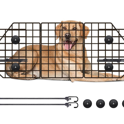 Gtongoko Dog Car Barriers for SUVs, Vehicles, Cars, Trucks, Upgraded Adjustable Heavy-Duty Wire Mesh Pet SUV Barriers Universal-Fit, Car Accessories Safety Travel, 2pcs 51.2In Elastic Ropes Included