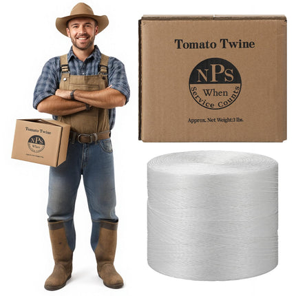 Yoojahow 6150 Ft Tomato Tying Garden Twine with Cardboard Storage Box Heavy Duty White Polypropylene Twine for Florida Weave Trellis Tomatoes, Climbing Plants, Floristry
