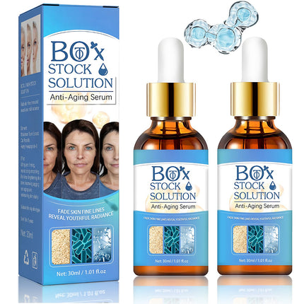 2Box Stock Solution Facial Serum | Box Face Serum | Suitable skincare serum for women. Facial anti-aging essence that hydrates, minimizes fine lines, and supports collagen replenishment. (2-bottle)