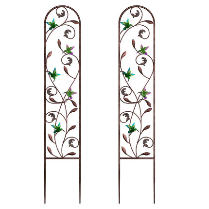 aboxoo 2-Pack Hummingbird Metal Garden Trellis,60" Decorative Outdoor Fence