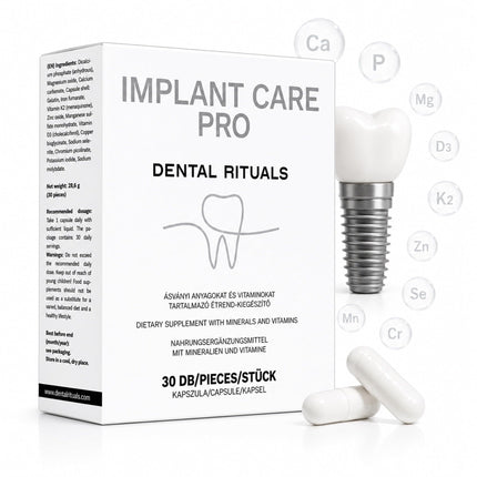 Dental Rituals Implant Care PRO, Bone & Teeth Mineral Complex with Vitamin D3 + K2, Calcium, Magnesium, Zinc & Trace Minerals, Supports Normal Bones and Teeth, 1 Capsule Daily, 30 Count