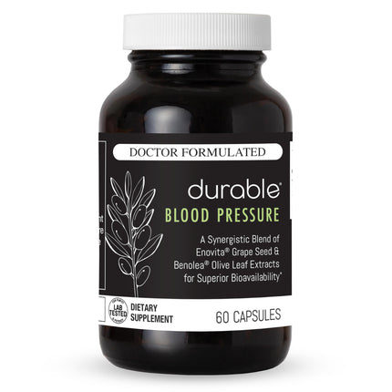 Durable Blood Pressure – Benolea Olive Leaf & Enovita Grape Seed Extract – Healthy Circulation, Nitric Oxide & Artery Support – Doctor Formulated, Vegan, Non-GMO, Made in USA (60 Capsules)