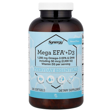 Vitacost Synergy®, Mega EFA® + D3, 240 Softgels