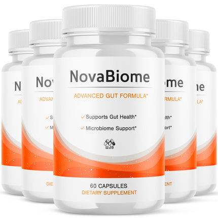 (5 Pack) NovaBiome Capsules, Official NovaBiome Pills with All Natural Ingredients, Advanced Formula Probiotic Skin and Health Support, Maximum Strength Supplement for Overall Wellness (300 Capsules)