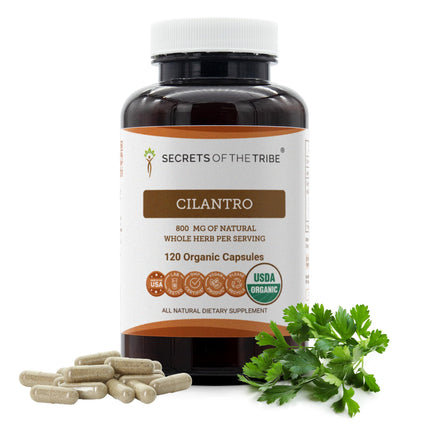 Secrets of the Tribe Cilantro USDA Organic Capsules | Certified Organic Vegetarian Capsules, Herbal Dietary Supplement | Coriandrum Sativum Dried Leaf (120 Count)