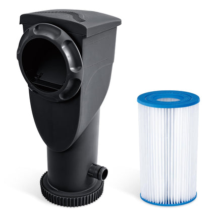 Summer Waves P53FX150K SkimmerPlus 1500 Gallon Above Ground Framed Swimming Pool Water Cleaning Filter Pump System, Black
