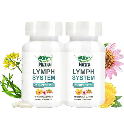 NutraNourish Lymphatic Drainage Supplements with Dandelion,Echinacea & Bromelain Extracts, Lymph System Support for Men and Women - Cleanses Lymphatic 120 Count Bottles (2)