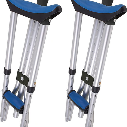 Carex Folding Aluminum Under Arm Crutches for Adults 4'11" to 6'1", 2 Lightweight Crutches Included, Universal for Walking, Walking Aid for Kids, Adults & Seniors, Includes Padded Underarm Cushions