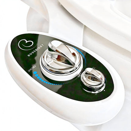 BossBidet, Luxury Bidet Toilet Seat Accessory - Water Sprayer Attachment to Clean Your Rear End. For Men, Women, Children - Non-Electric, Dual Nozzles, Aesthetic Design - Home & Bathroom Accessories