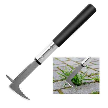 BARAYSTUS Crack Weeder, Stainless Steel Manual Crevice Weeding Tool,13" Weed Grabber Remover, L-Shaped Manual Weeder Puller, Durable Crevice Weeding Tool for Sidewalk Garden Patio Lawn