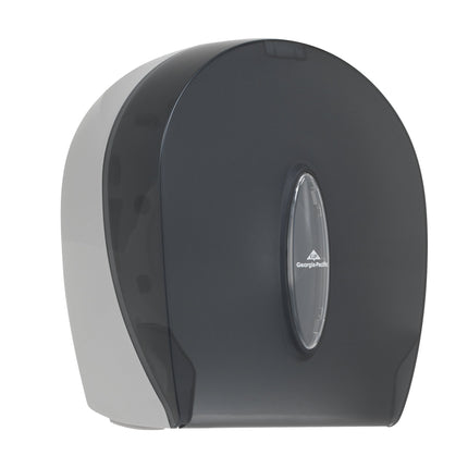 Georgia-Pacific Single-Roll Jumbo Toilet Paper Dispenser by GP PRO (Georgia-Pacific), Translucent Smoke, 59009, 10.610" W x 5.390" D x 11.290" H