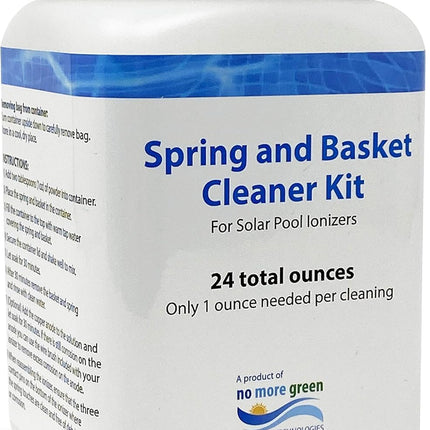No More Green Technologies - Solar Pool Ionizer Cleaning Kit, Includes Spring and Basket Cleaner, Copper Ionizer for Pools, Easy Cleaner Kit Ionizer, Up to 24 Cleanings - Lifetime Replacement Warranty