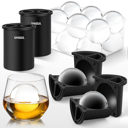 Clear Ice Cube Maker, 2.5" Stainless Large Round Ice Ball Mold for Whiskey