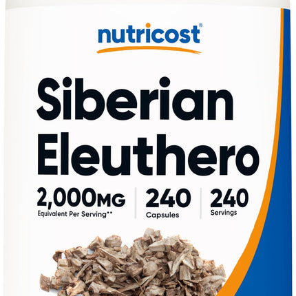 Nutricost Siberian Eleuthero 500mg, 240 Capsules - Eleutherococcus Senticosus - Gluten Free & Non-GMO