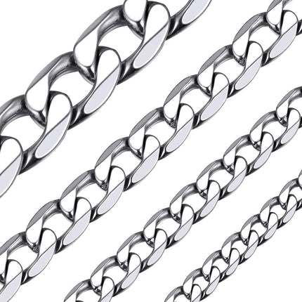 ChainsHouse Stainless Steel Mens Cuban Link Chain 6mm Hip Hop Jewelry 20"