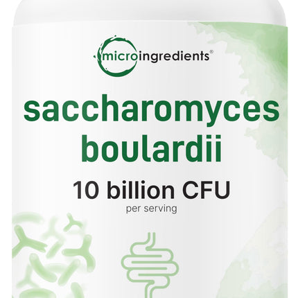 Micro Ingredients Saccharomyces Boulardii Probiotics 10 Billion CFU with Prebiotics, 240 Vegetarian Capsules | 2-in-1 Probiotic & Prebiotic Blend | Added Inulin from Chicory Root | Non-GMO