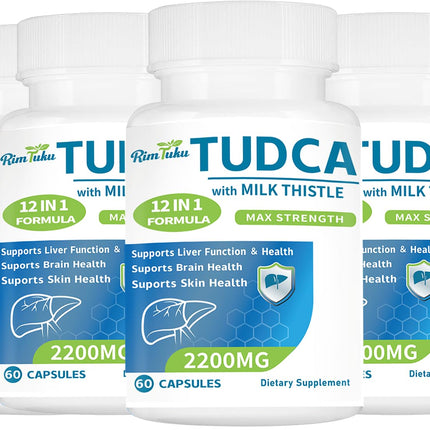 RimTuku 2200MG TUDCA Milk Thistle Supplement 12-in-1 Formula, TUDCA+Milk Thistle, TUDCA Supplement Bile Salts, Liver Detox & Repair Support, Antioxidant Support, 240 Capsules
