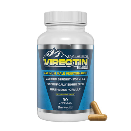 VIRECTIN Loaded Supplement – Natural Support with L‑Arginine, Tribulus, Fenugreek, Ginkgo & Zinc – Promotes Blood Flow, Energy & Performance – 90 Capsules