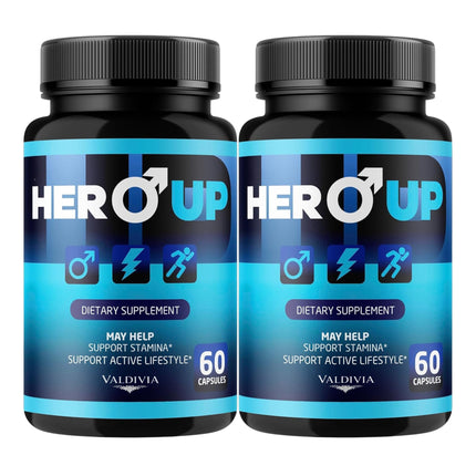 Valdivia (2 Pack) Hero Up Capsules - Official HeroUp Supplement - Energy Support, All Natural Vitamins for Overall Health & Wellness, 120 Capsules for 2 Months