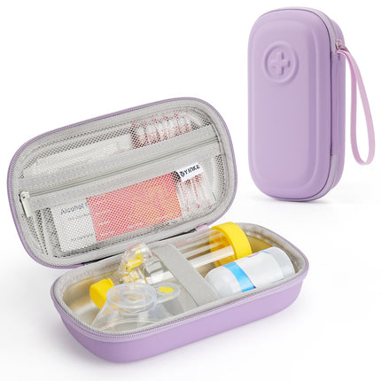 YINKECASE Asthma Inhaler Portable Case for Adults, Kids & Seniors - Temp-Humidity Resistant, Multi-Zone Lining for Inhaler/Spacer/Emergency Meds, Waterproof PU & Travel-Ready, Violet (Only Case)